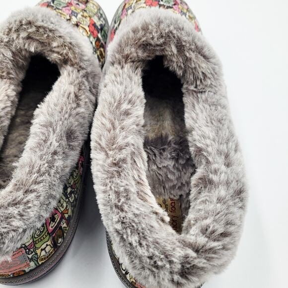 BOBS from Skechers Gray For Dogs Too Cozy Slippers Faux Fur Lining Women's Sz 10 - Picture 7 of 10